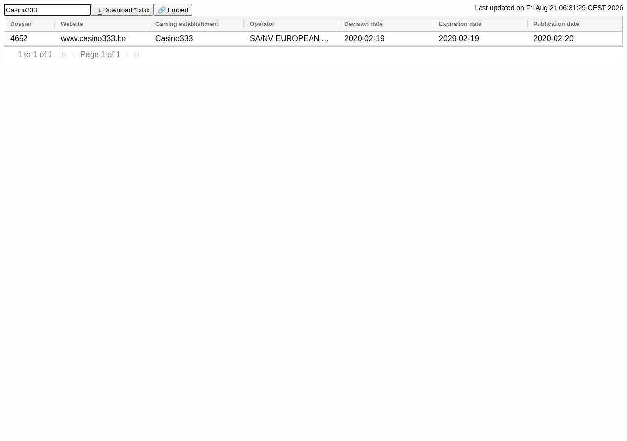 Local capture of the second displayed source record concerning Casino333