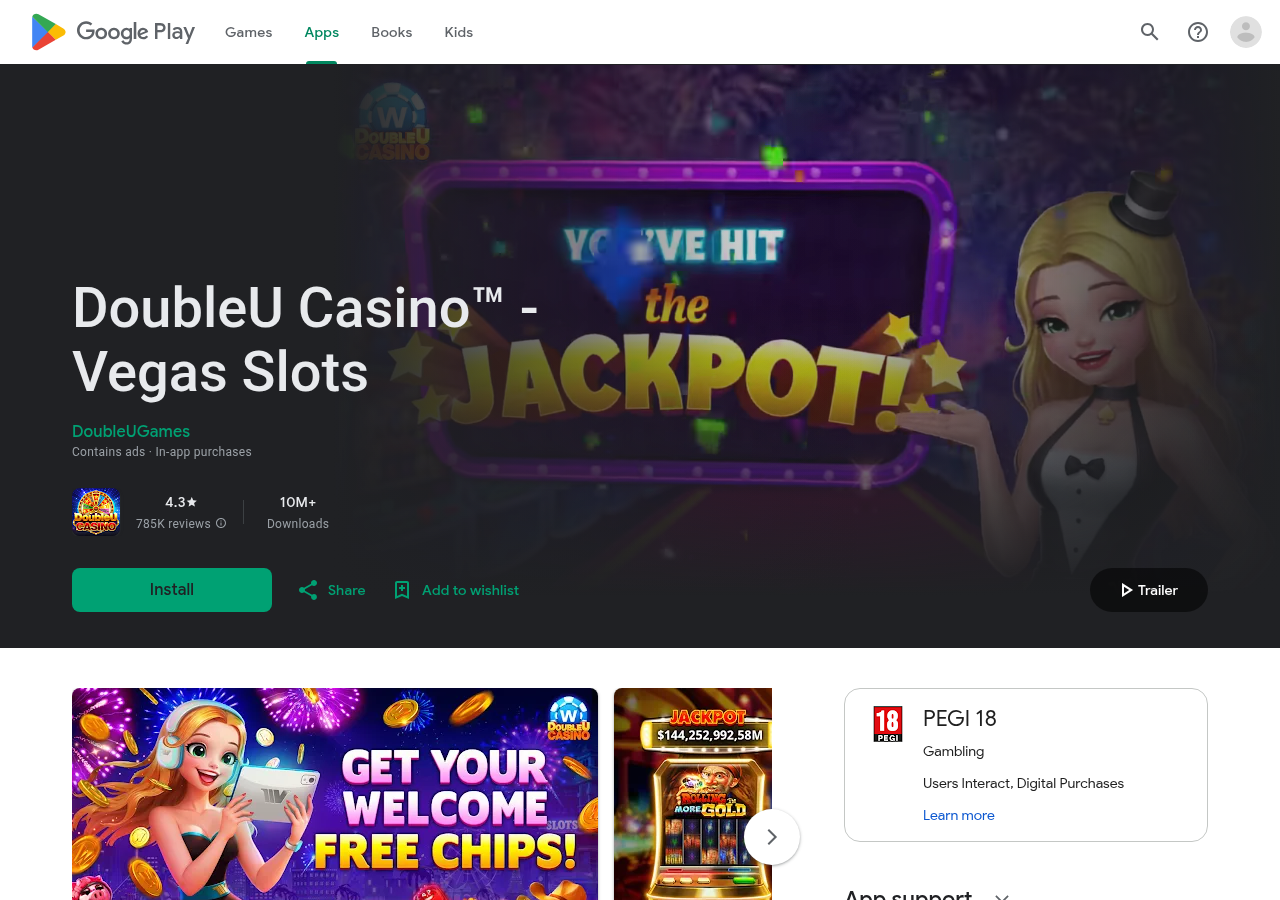 Local capture of the second displayed source record concerning DoubleU Casino
