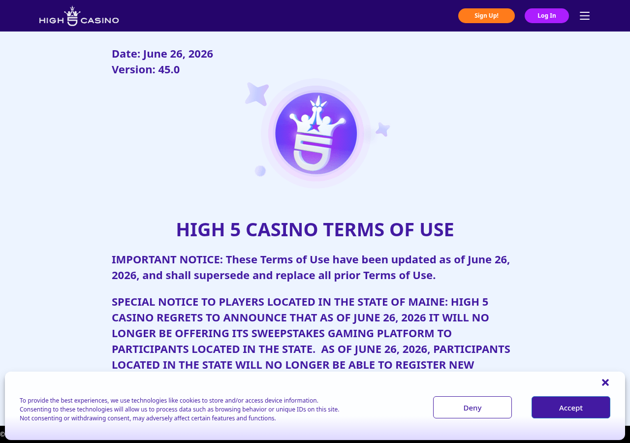 Local capture of the first displayed source record concerning High 5 Casino