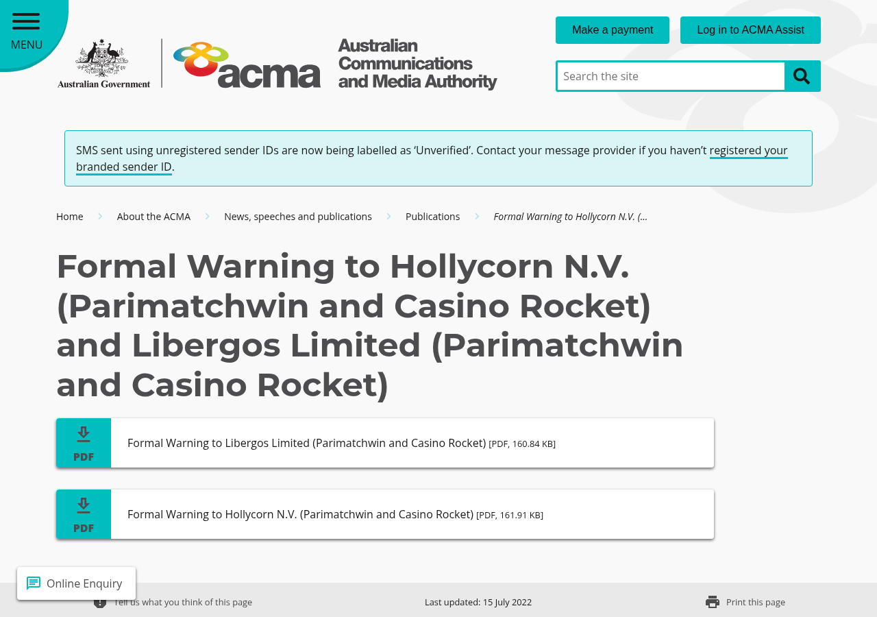 Local capture of the second displayed source record concerning Casino Rocket